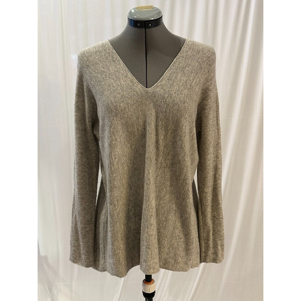 Vince Women's Small 100% Cashmere Heather Steel V-Neck Sweater